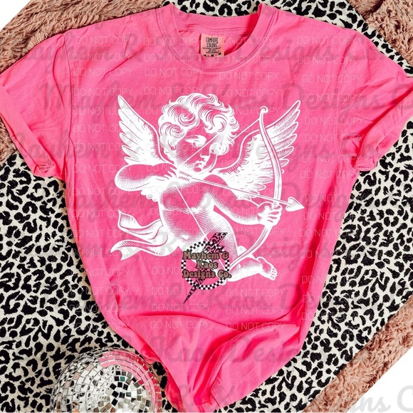 Comfort Colors Tops - Cherub Design Pink Comfort Colors Shirt Small-2X